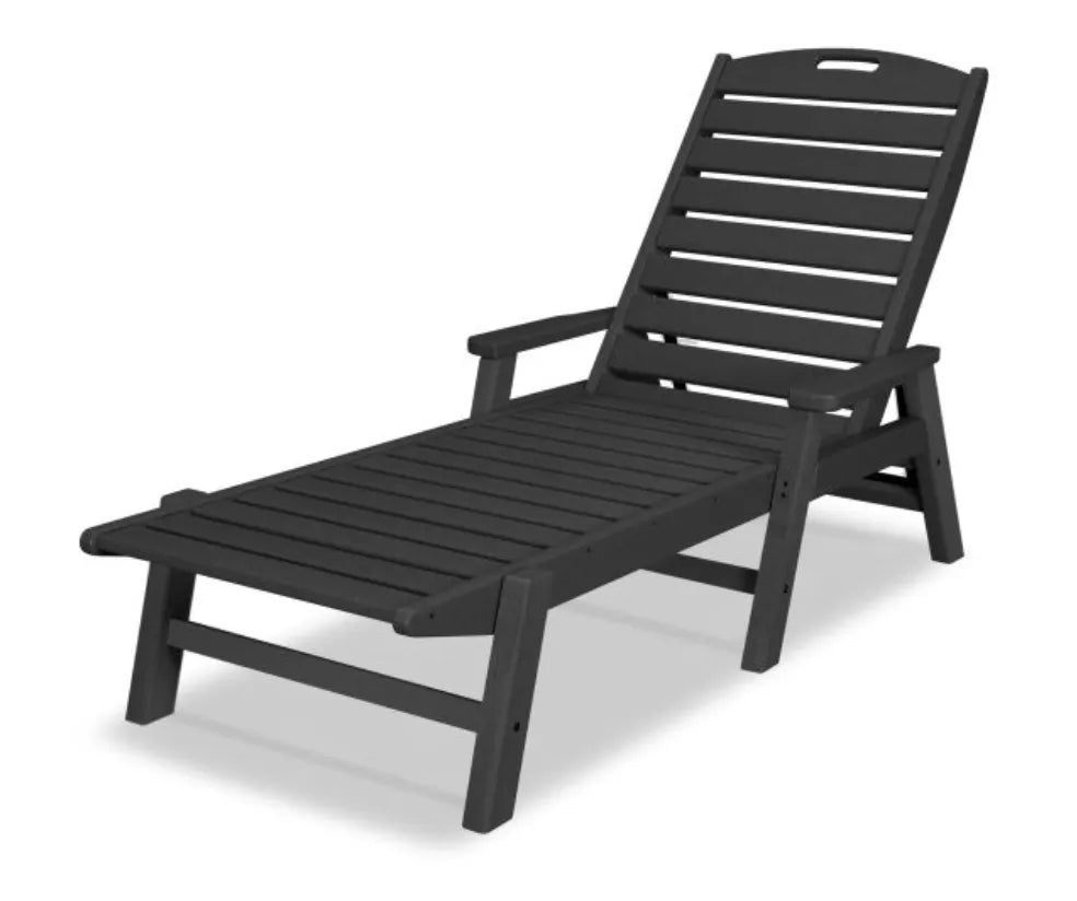 Polywood Patio Furniture Slate Grey POLYWOOD® Nautical Chaise with Arms