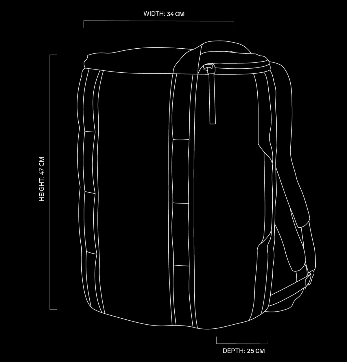 Db Roamer Duffel Bag 40L Dimensions