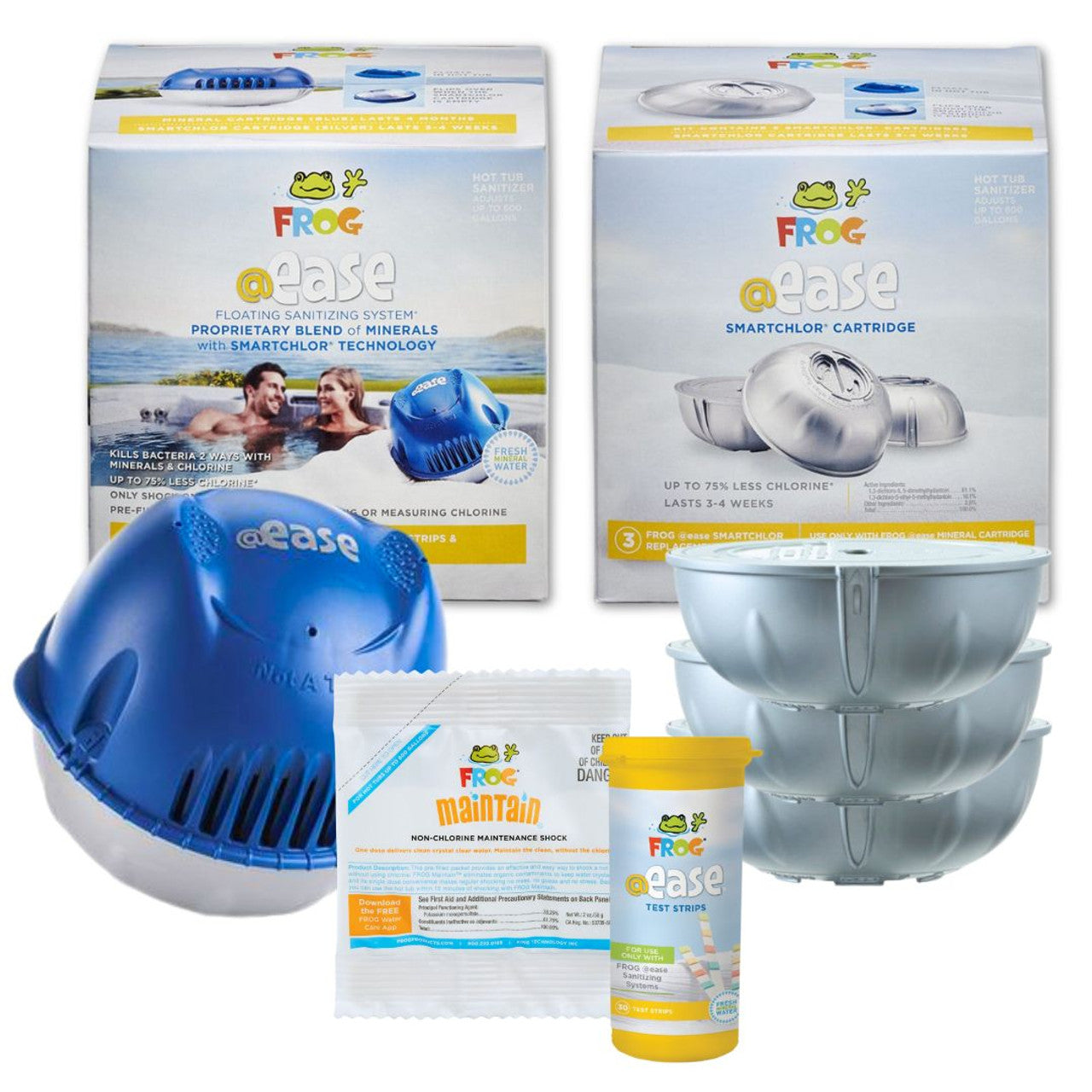 FROG @ease Floating Sanitizing Hot Tub System - 4 Month Kit Contents