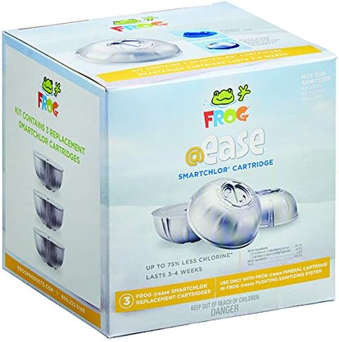 FROG @ease Floating System for Hot Tubs + 3 Pack of SmartChlor Cartridge Replacements