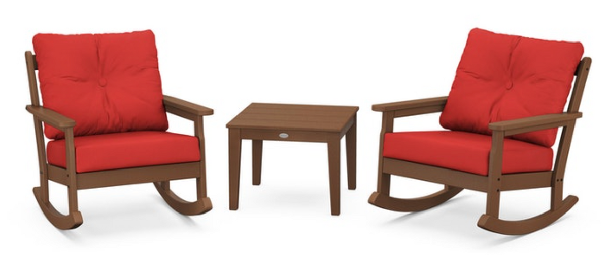 POLYWOOD® Vineyard 3-Piece Deep Seating Rocking Chair Set