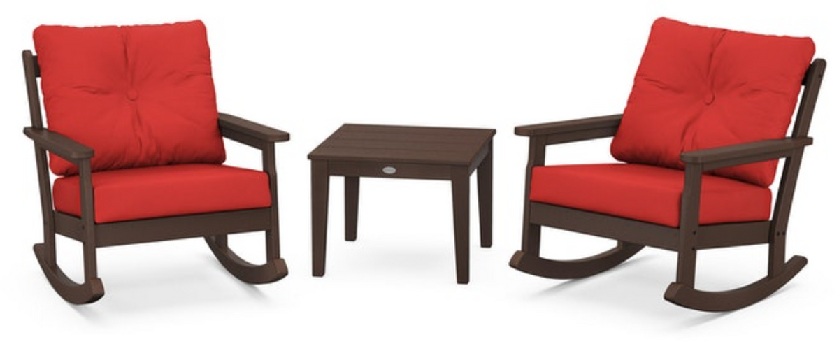 POLYWOOD® Vineyard 3-Piece Deep Seating Rocking Chair Set