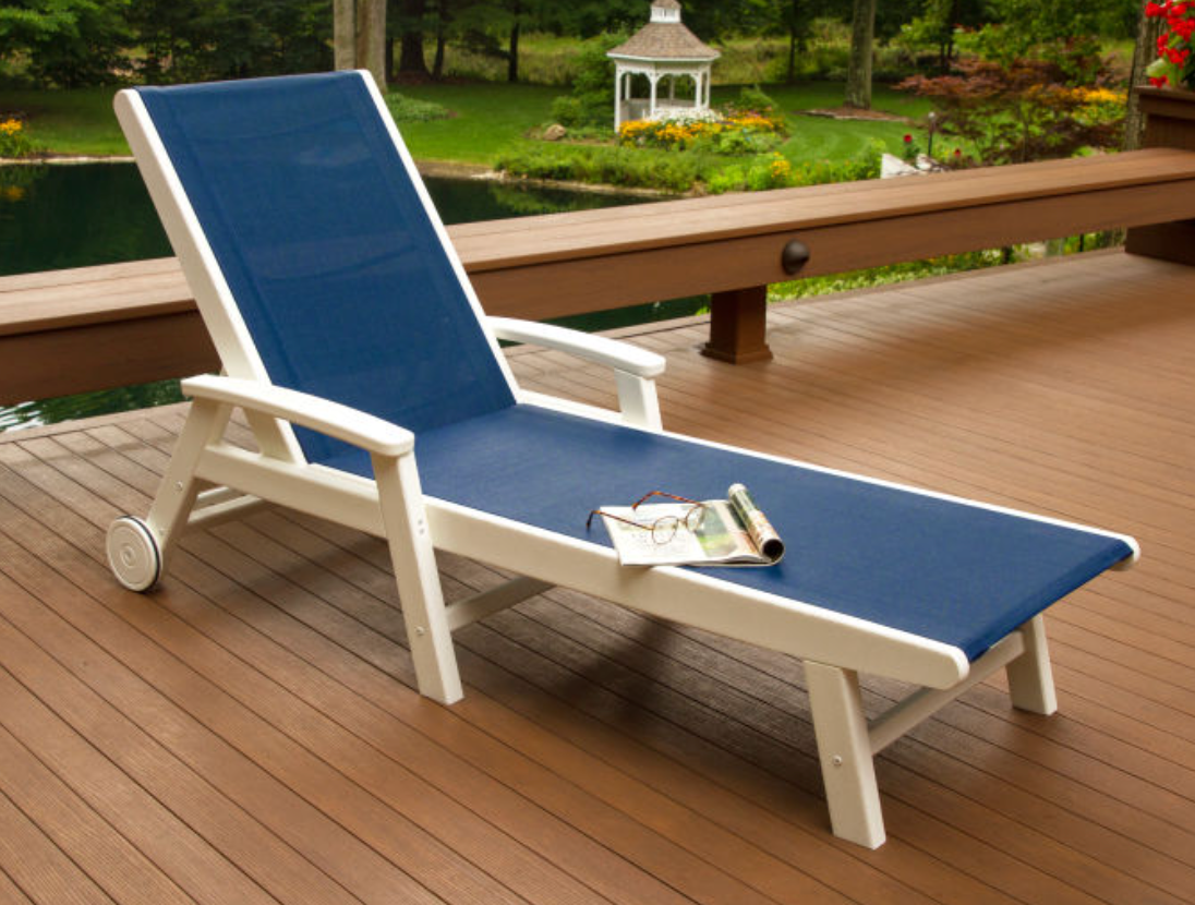 POLYWOOD® Coastal Chaise with Wheels