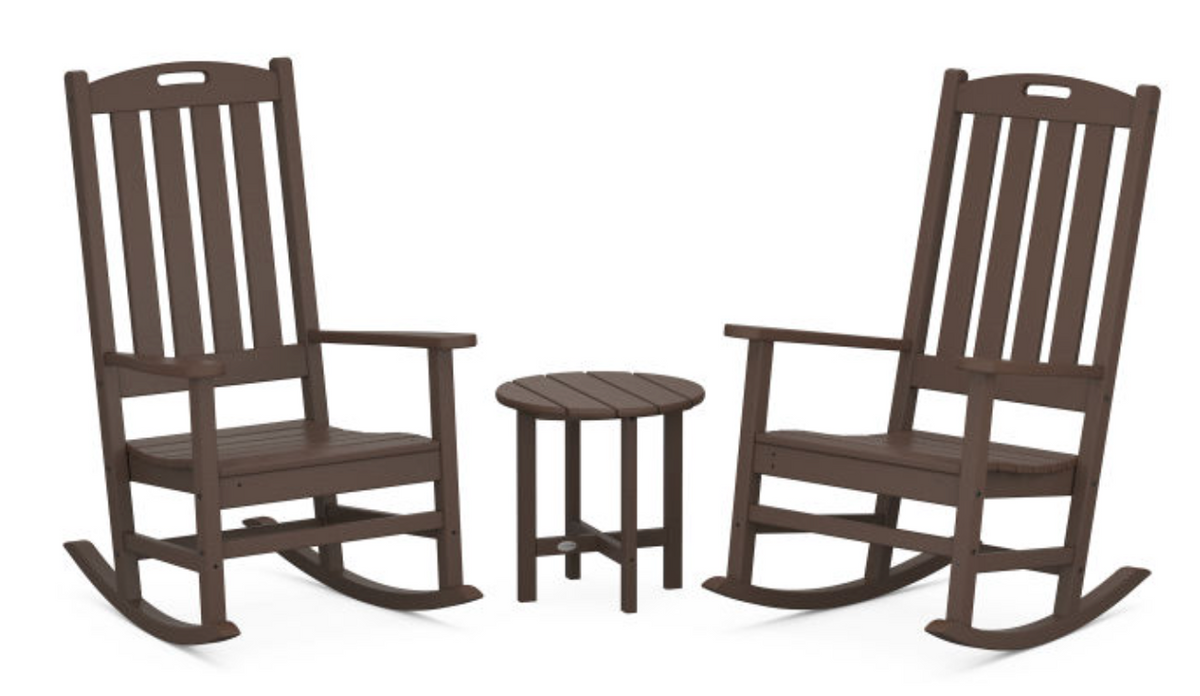 POLYWOOD® Nautical 3-Piece Porch Rocking Chair Set