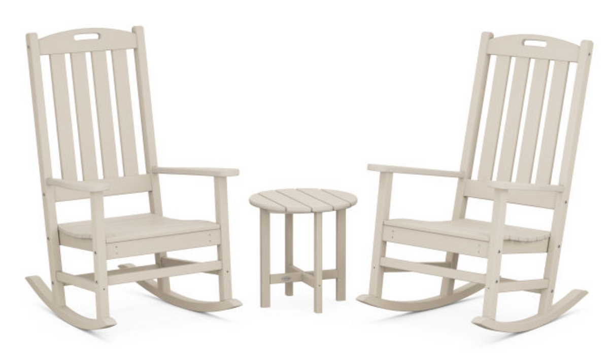 POLYWOOD® Nautical 3-Piece Porch Rocking Chair Set