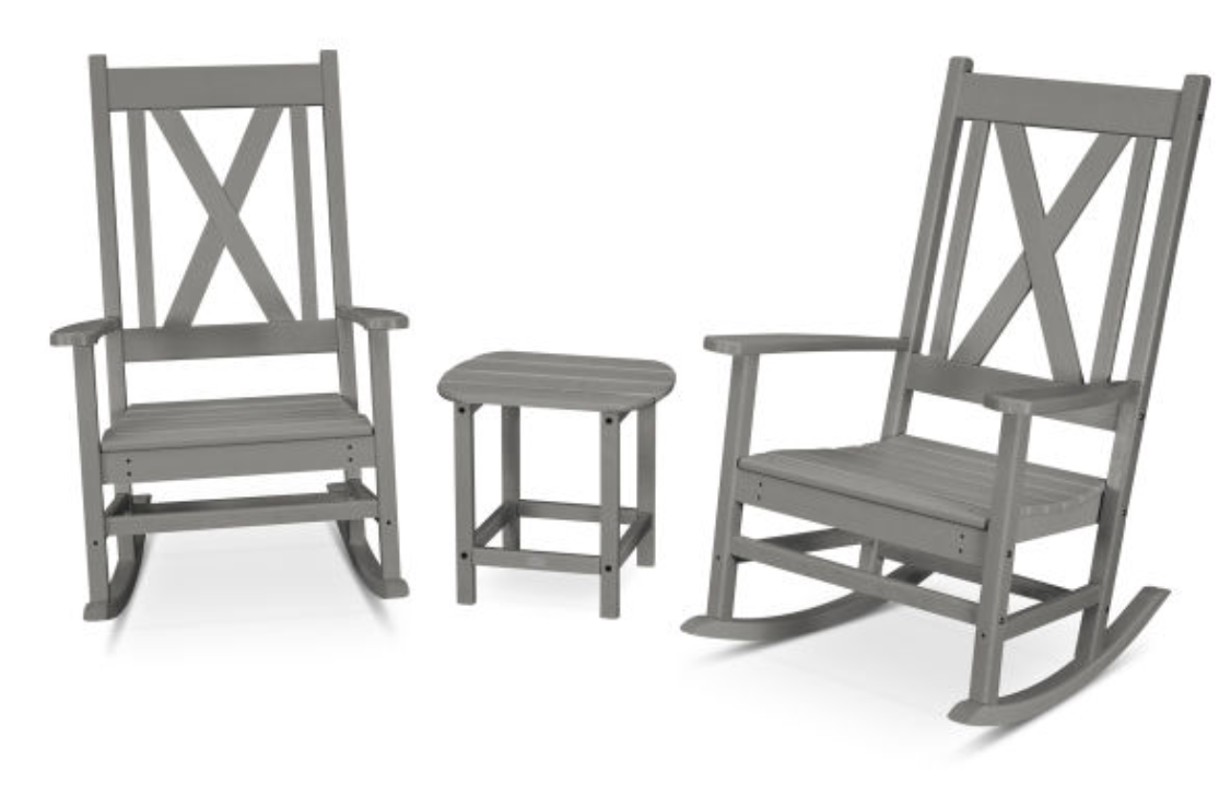 POLYWOOD® Braxton 3-Piece Porch Rocking Chair Set