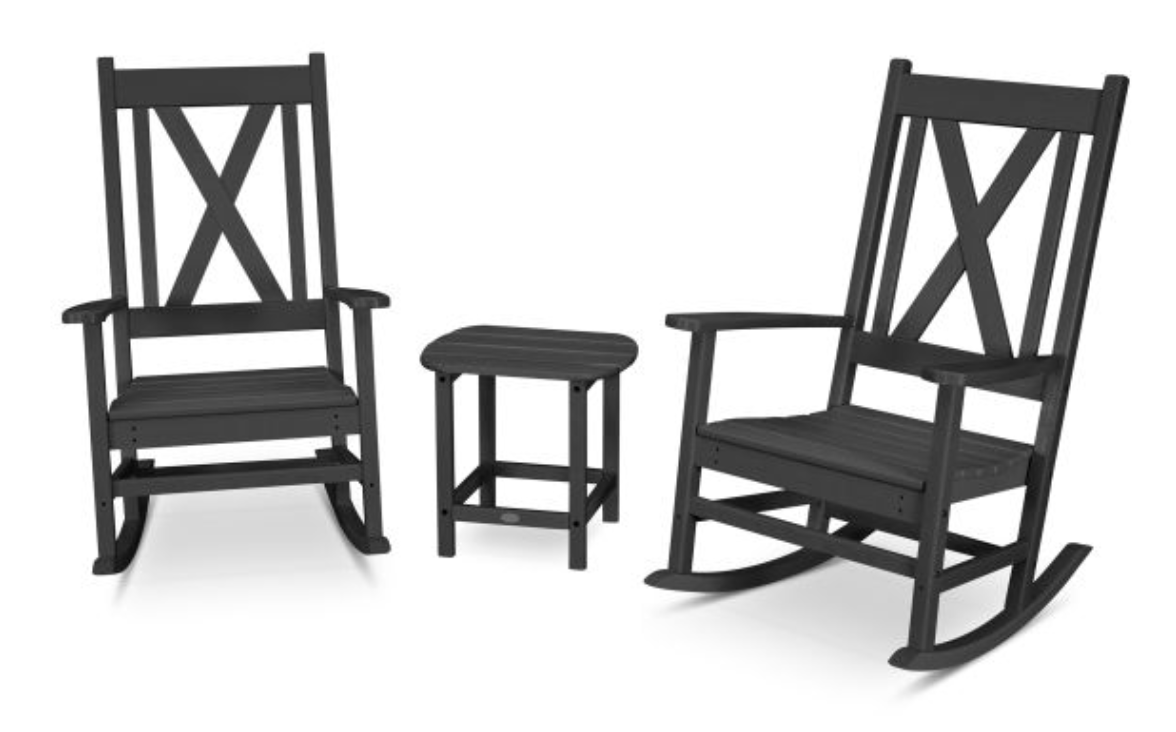 POLYWOOD® Braxton 3-Piece Porch Rocking Chair Set