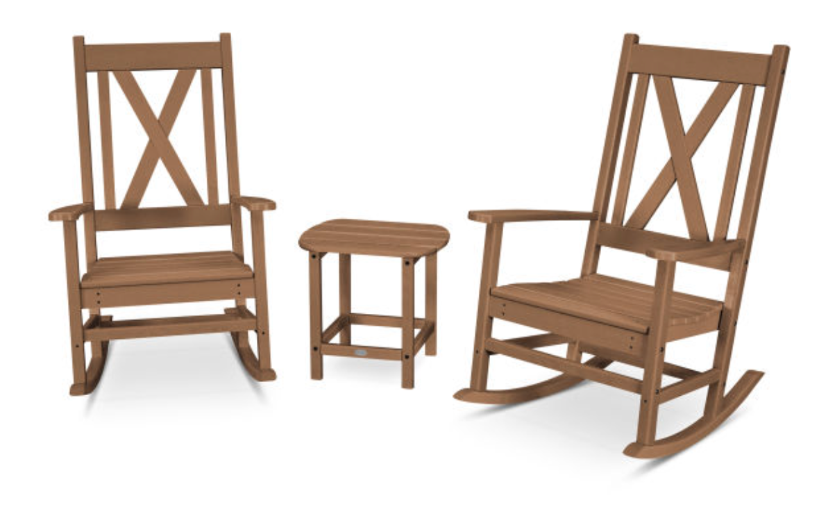 POLYWOOD® Braxton 3-Piece Porch Rocking Chair Set