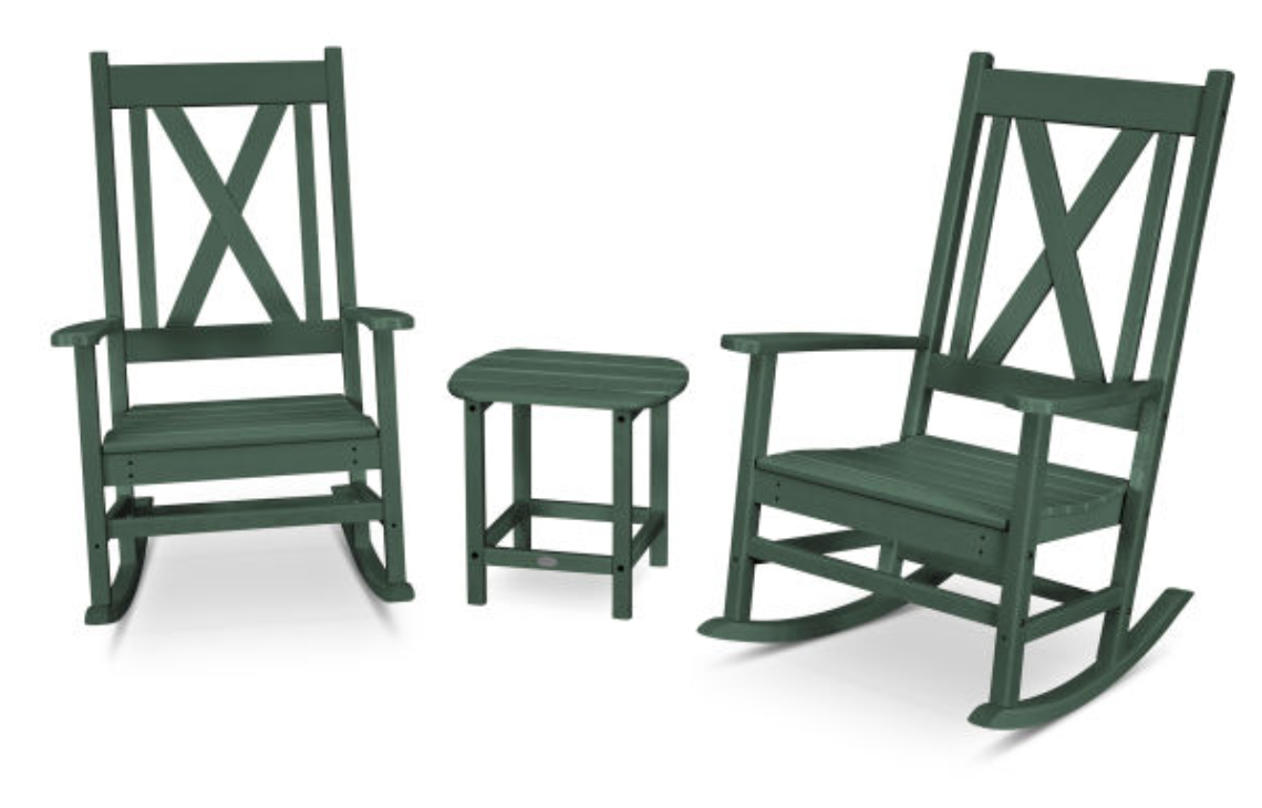 POLYWOOD® Braxton 3-Piece Porch Rocking Chair Set