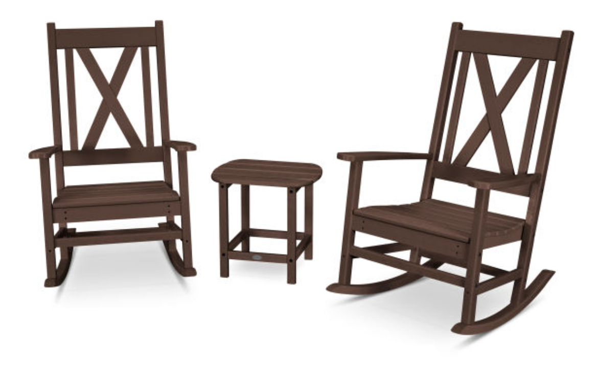 POLYWOOD® Braxton 3-Piece Porch Rocking Chair Set