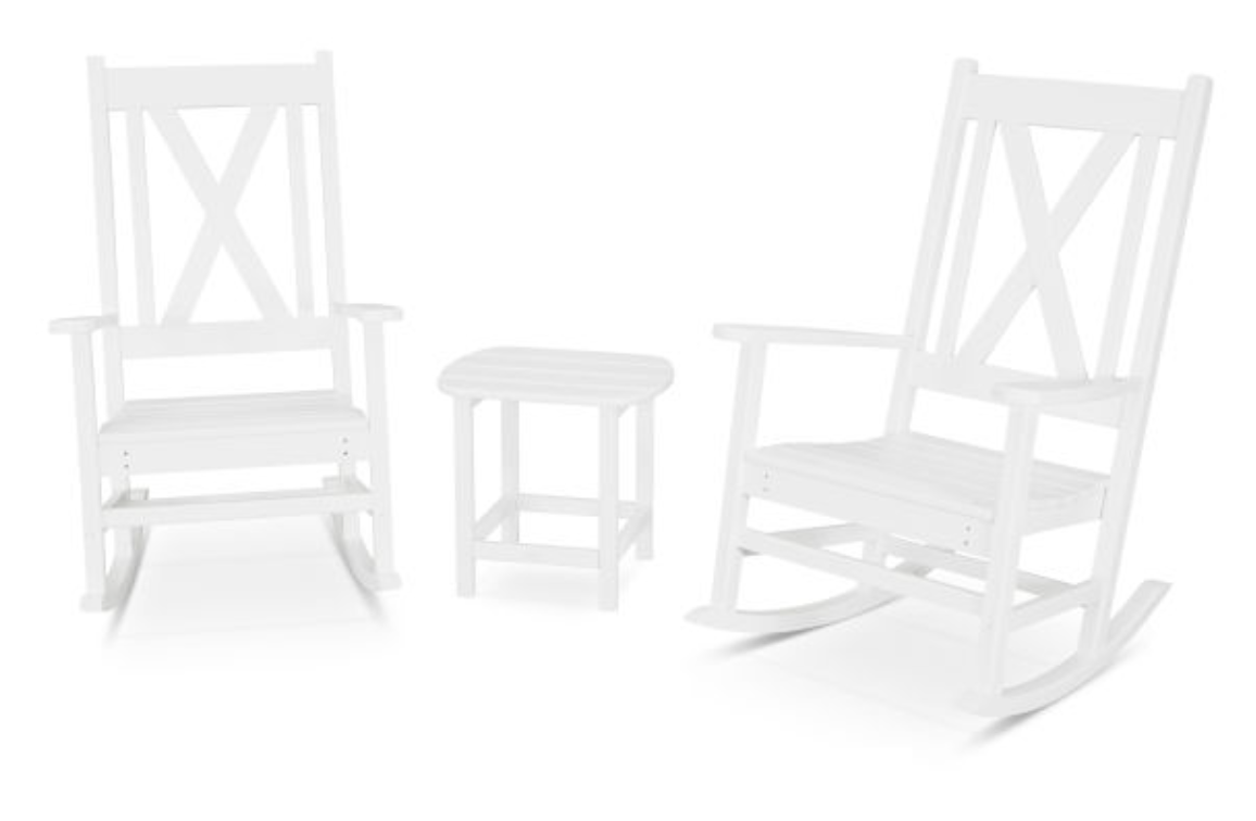 POLYWOOD® Braxton 3-Piece Porch Rocking Chair Set