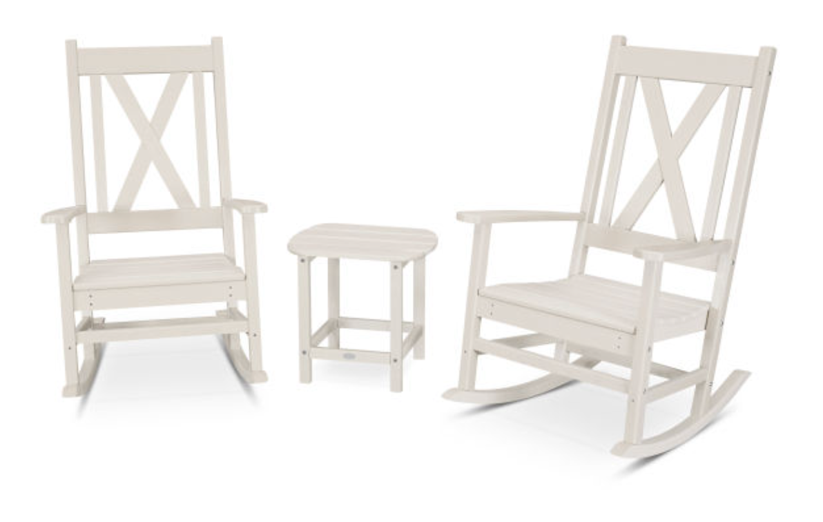POLYWOOD® Braxton 3-Piece Porch Rocking Chair Set