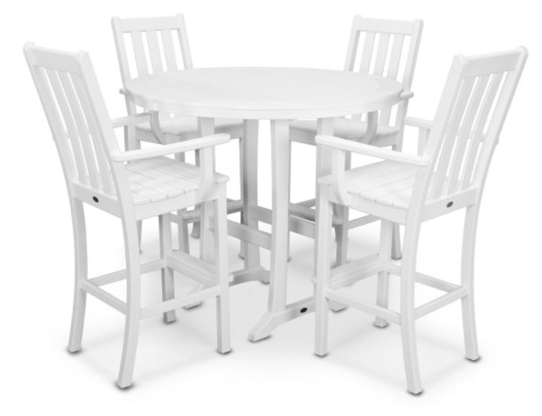 POLYWOOD® Vineyard 5-Piece Round Bar Set