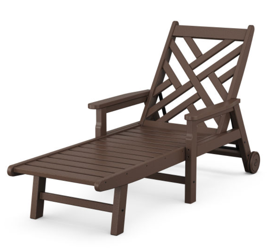 POLYWOOD® Chippendale Chaise with Arms and Wheels
