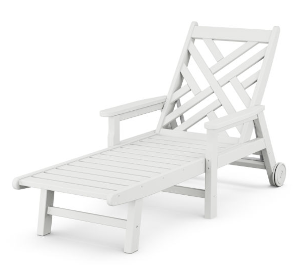 POLYWOOD® Chippendale Chaise with Arms and Wheels