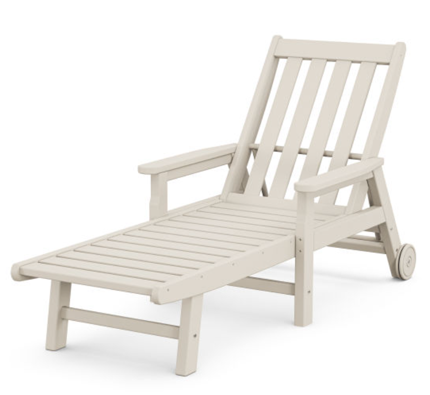 POLYWOOD® Vineyard Chaise with Arms and Wheels