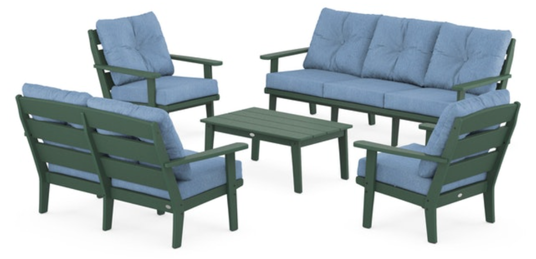 POLYWOOD® Lakeside 5-Piece Lounge Sofa Set