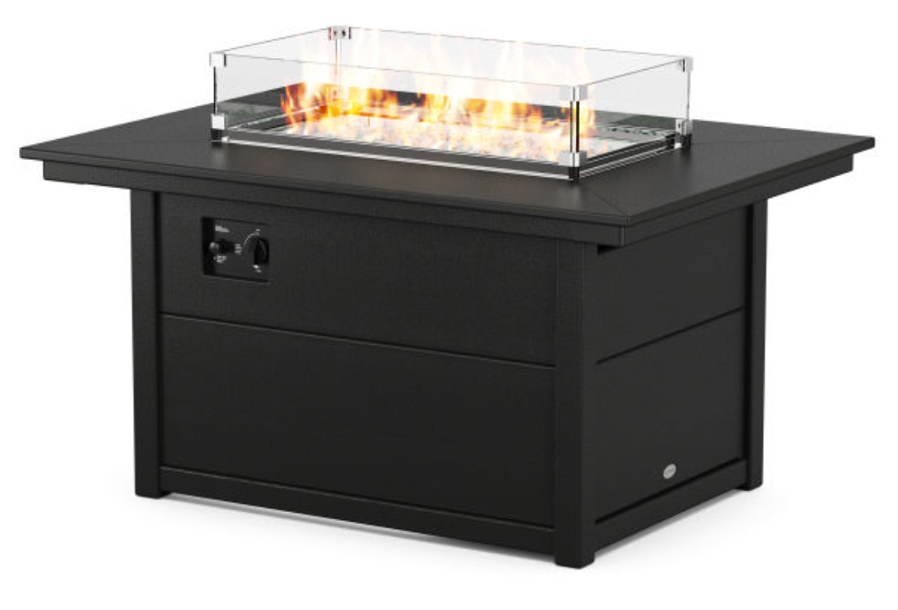 POLYWOOD® Rectangle 34&quot; x 46&quot; Fire Pit Table