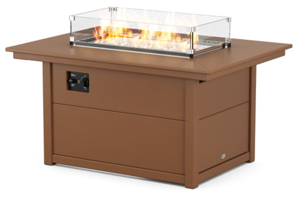 POLYWOOD® Rectangle 34&quot; x 46&quot; Fire Pit Table