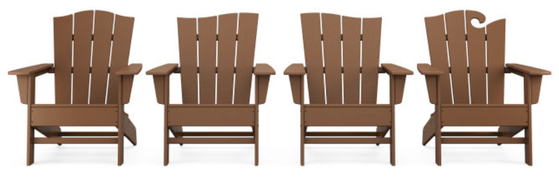 POLYWOOD® Wave Collection 4-Piece Adirondack Set