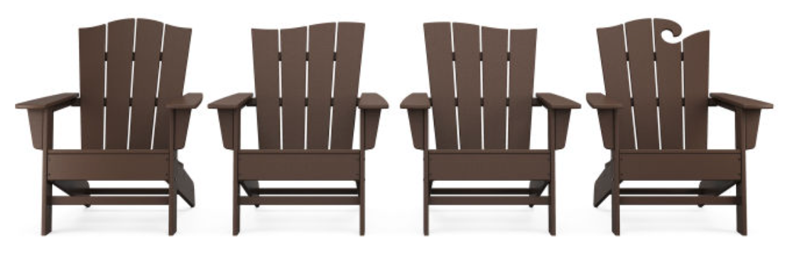 POLYWOOD® Wave Collection 4-Piece Adirondack Set