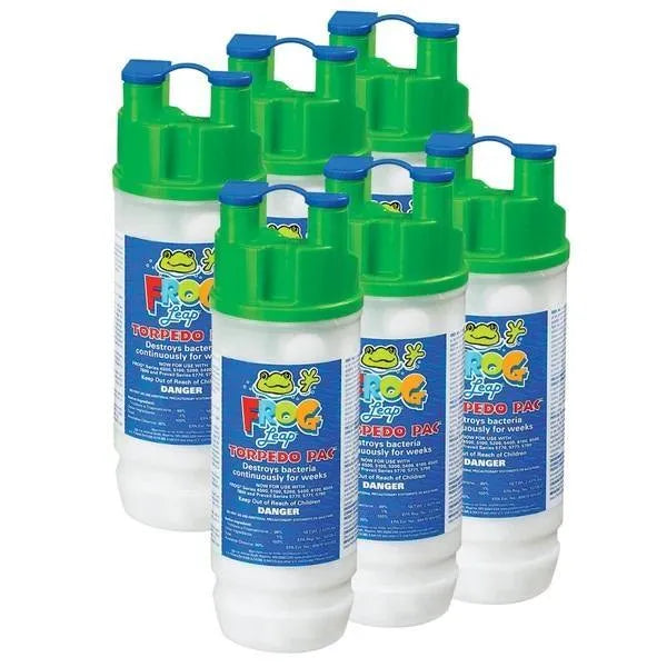 King Technology Frog pool frog FROG® Leap Torpedo Pac, Pre-Filled Chlorine Cartridges - 6 Pack