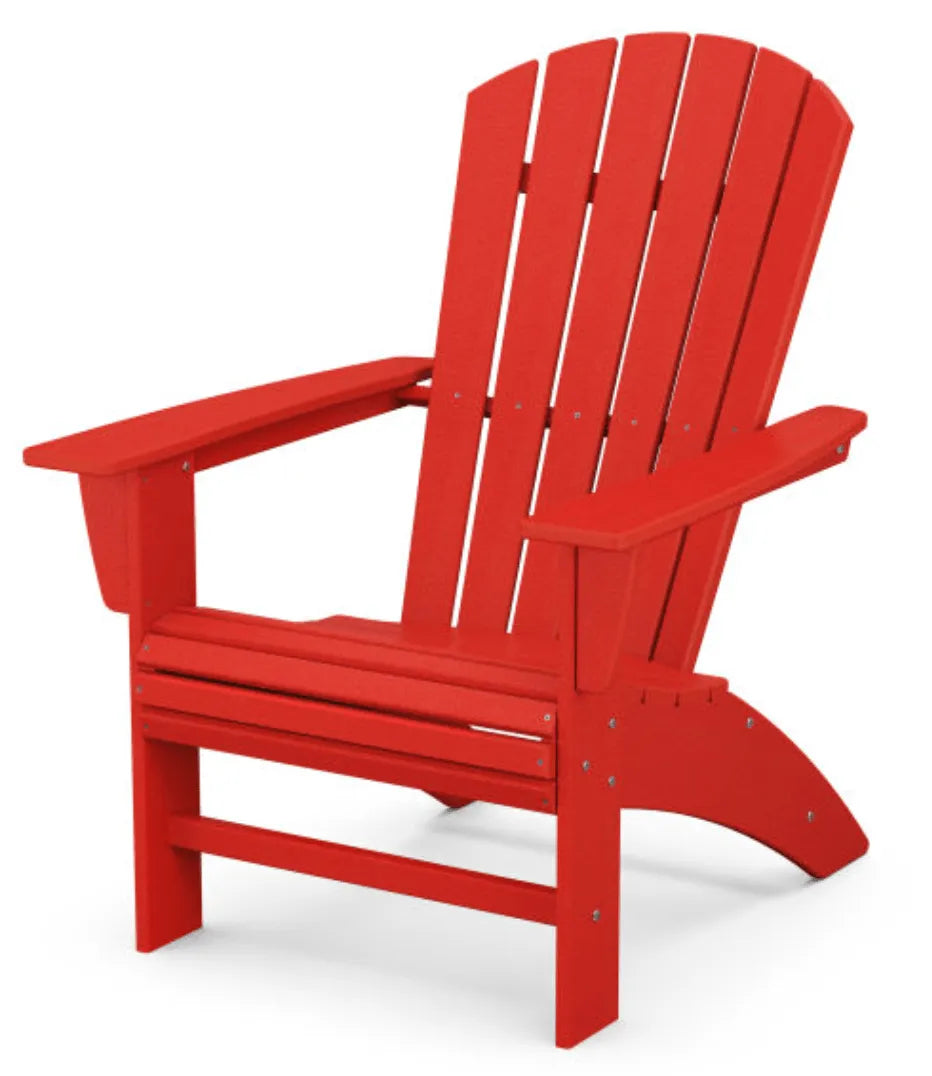 Red Nautical Curveback Poly Adirondack Chair