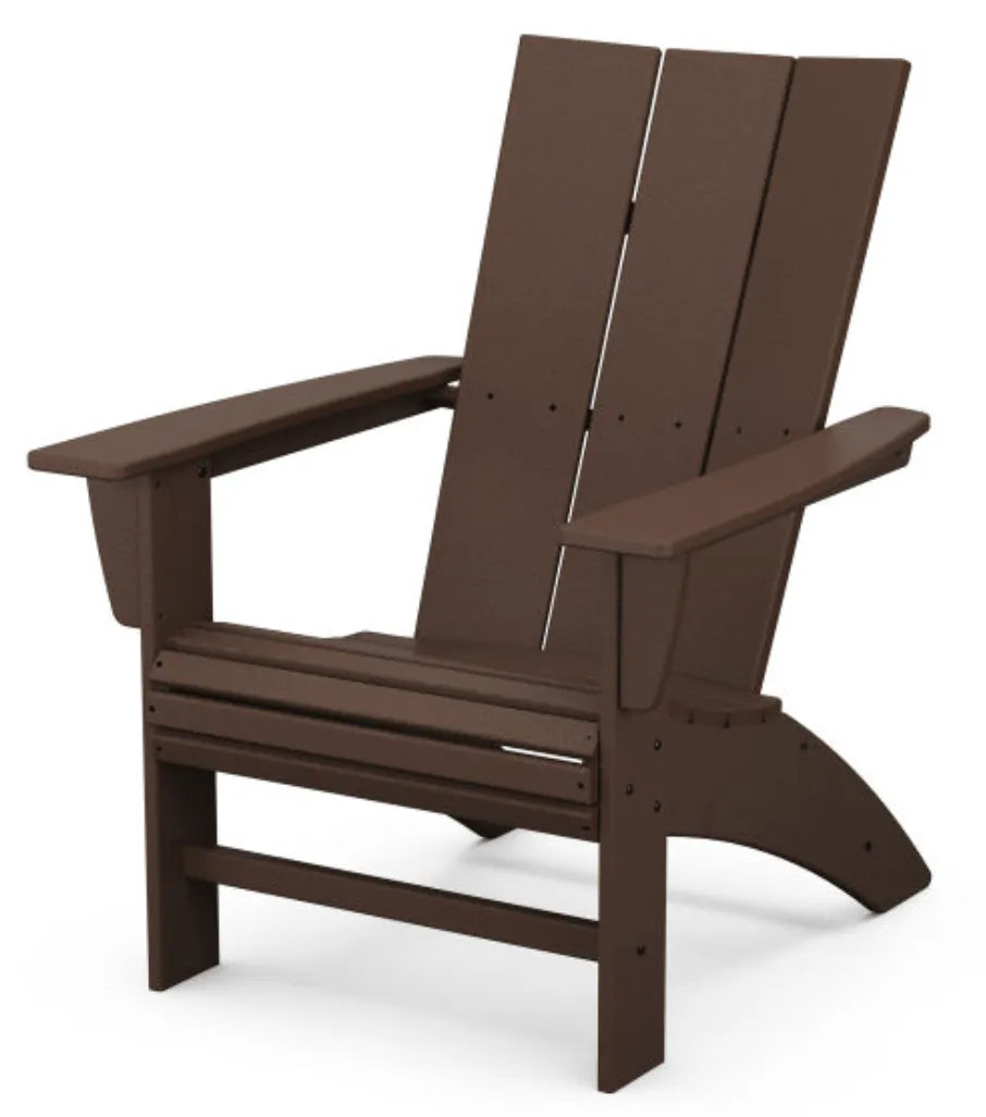 Mahogany Modern Curveback Poly Adirondack Chair