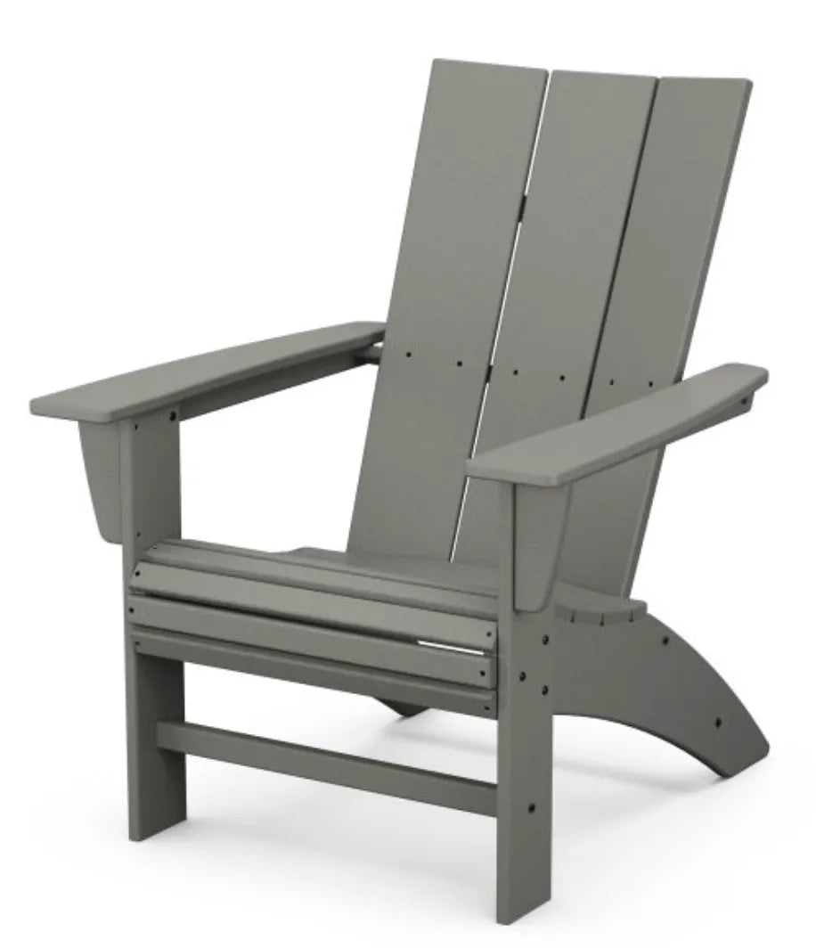 Slate Grey Modern Curveback Poly Adirondack Chair