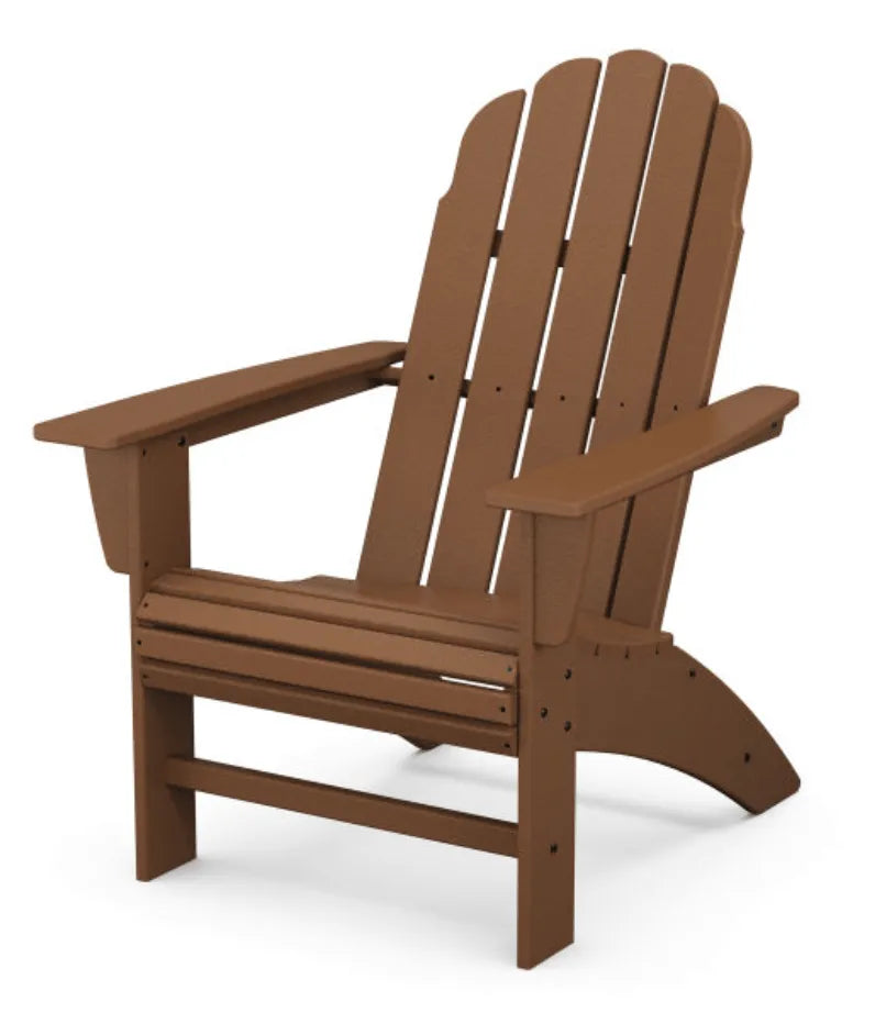 Teak Brown Vineyard Curveback Poly Adirondack Chair