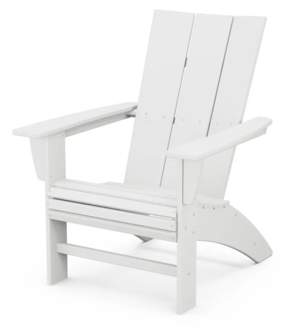 White Modern Curveback Poly Adirondack Chair