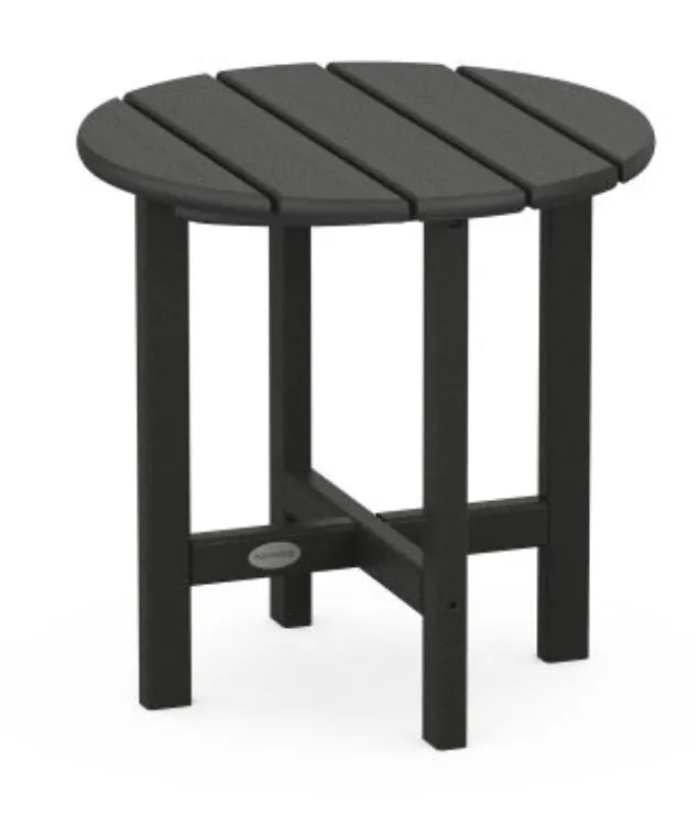 Polywood Black POLYWOOD® Vineyard Side Table 18&quot; Round