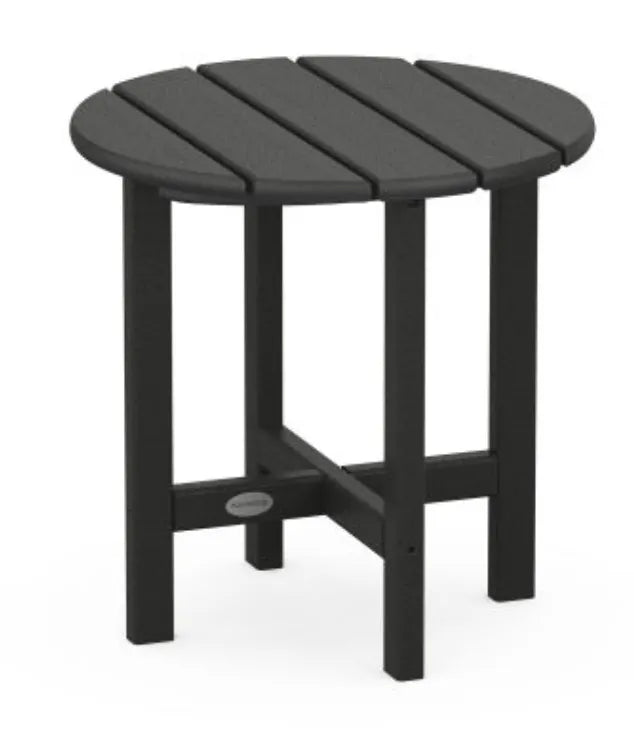 Polywood Black POLYWOOD® Vineyard Side Table 18" Round