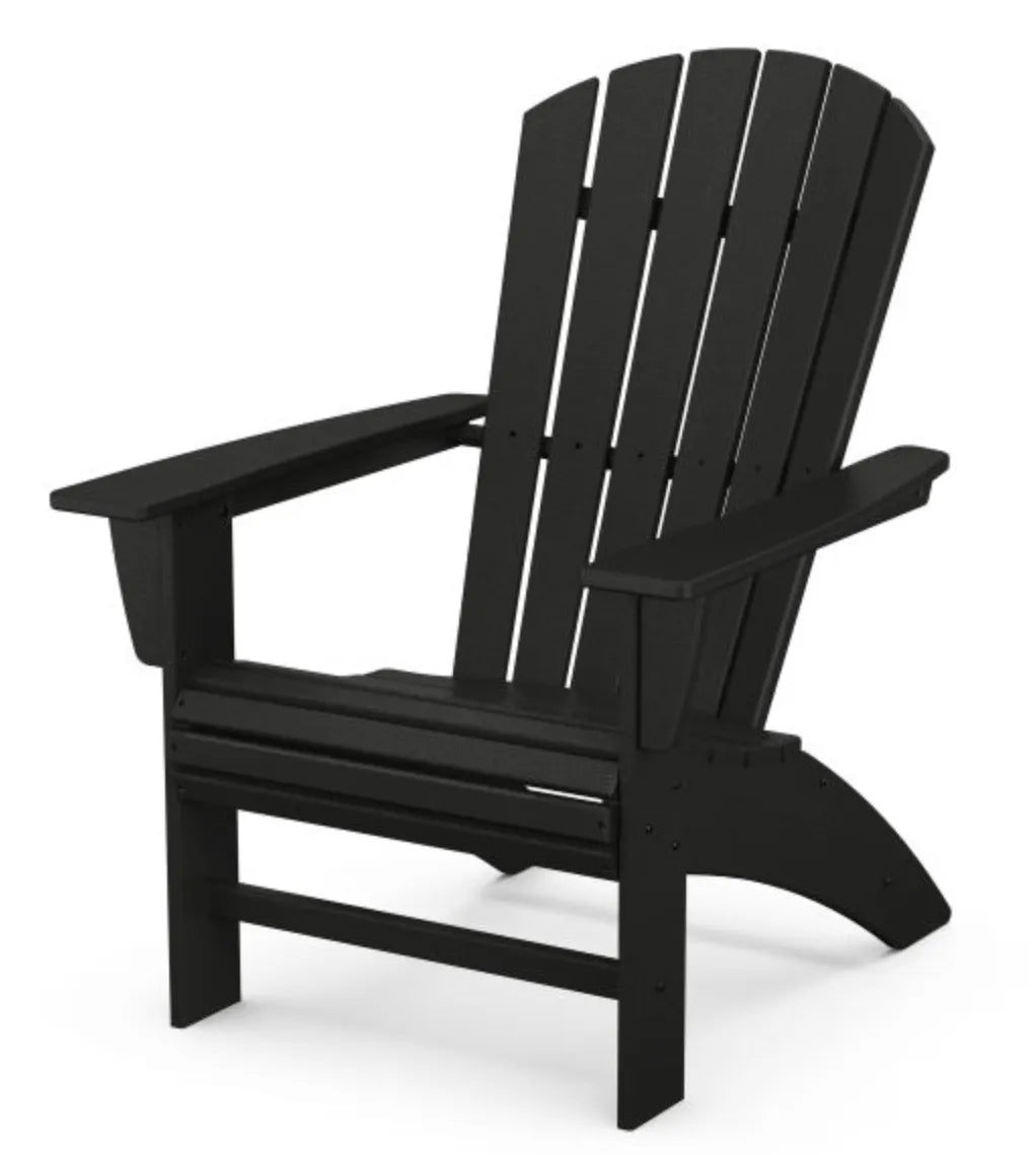 Black Nautical Curveback Poly Adirondack Chair