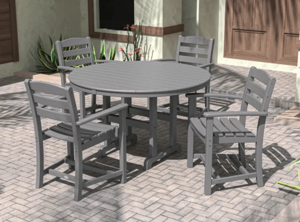 Polywood Dining Set POLYWOOD® La Casa Café 5-Piece Round Farmhouse Dining Set