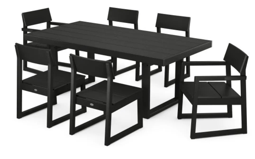 Polywood Dining Set Black POLYWOOD® EDGE 7-Piece Dining Set