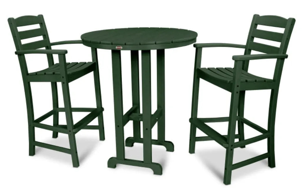 Polywood Dining Set Green POLYWOOD® La Casa Café 3-Piece Round Farmhouse Bar Set
