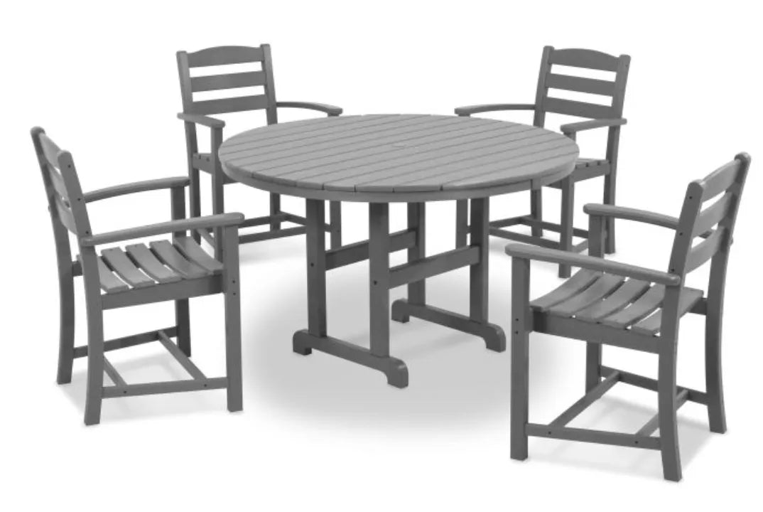 Polywood Dining Set POLYWOOD® La Casa Café 5-Piece Round Farmhouse Dining Set