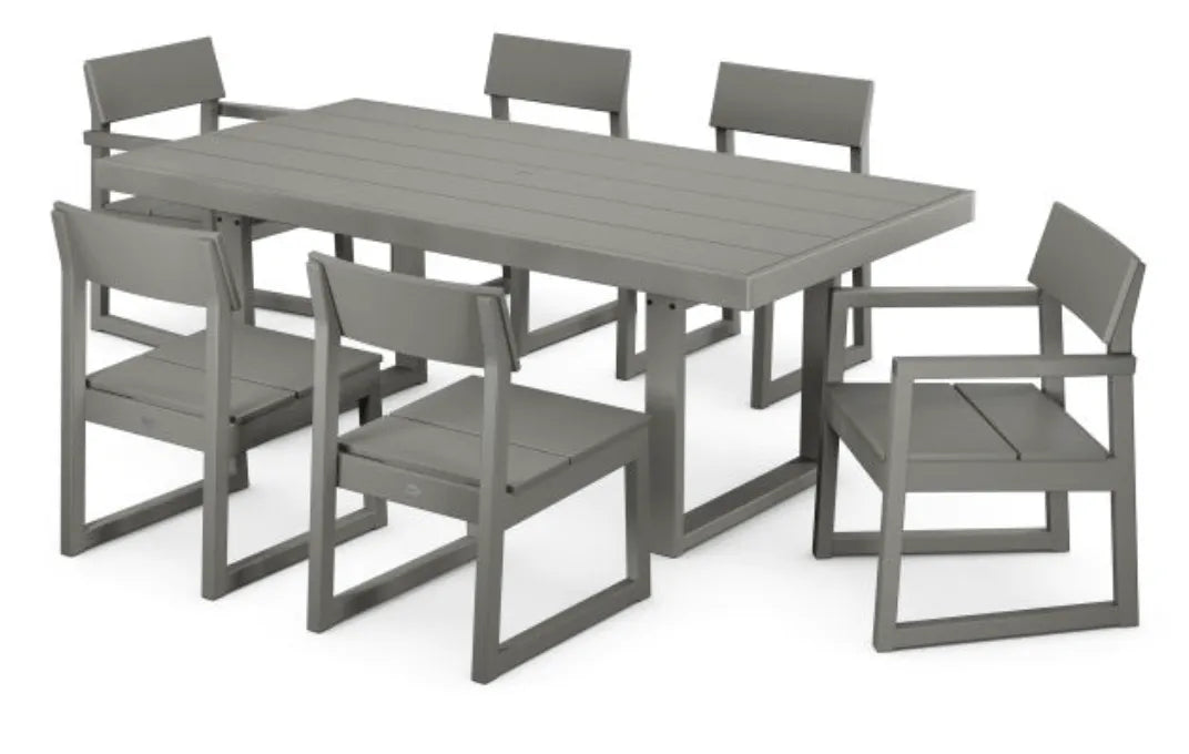 Polywood Dining Set Slate Grey POLYWOOD® EDGE 7-Piece Dining Set
