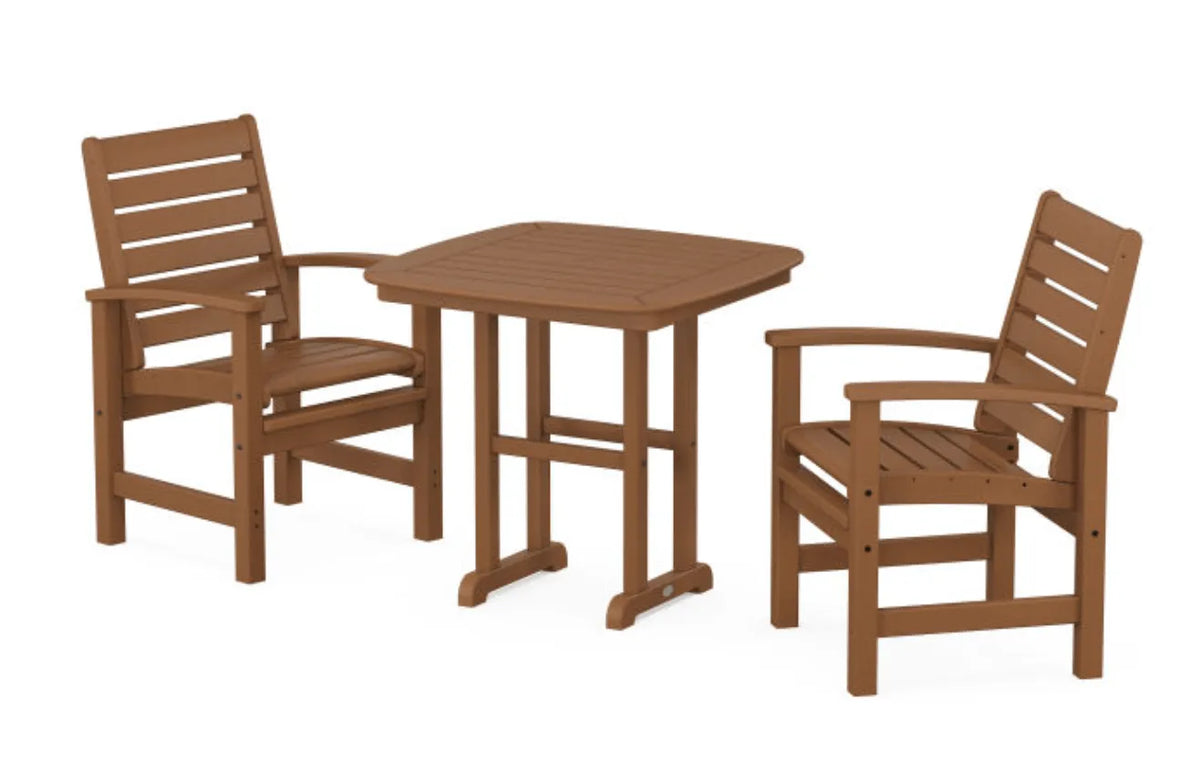 Polywood Dining Set Teak POLYWOOD® Signature 3-Piece Dining Set
