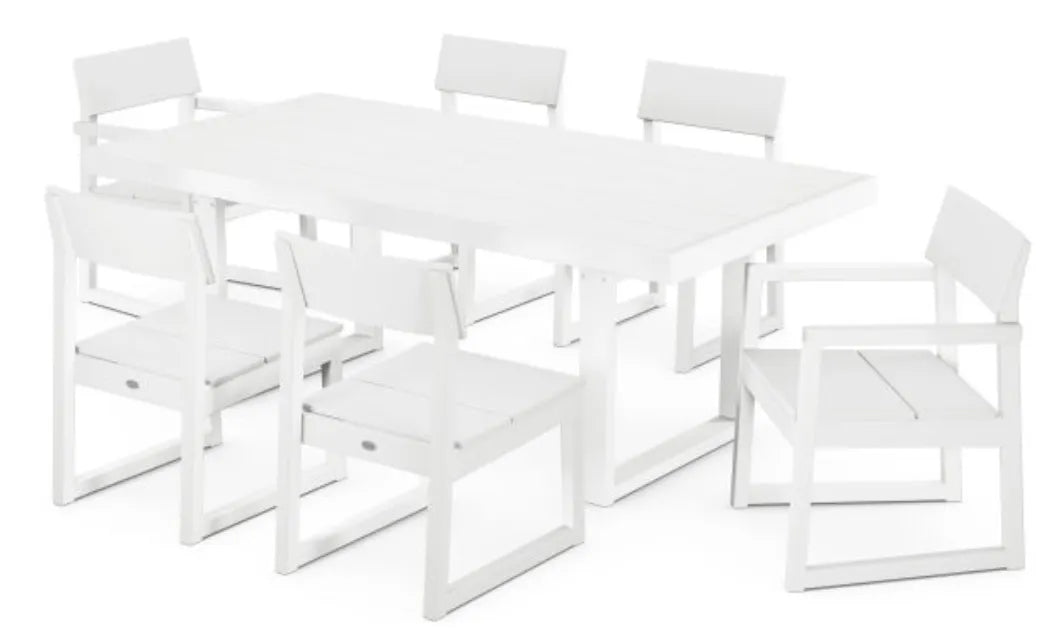Polywood Dining Set White POLYWOOD® EDGE 7-Piece Dining Set
