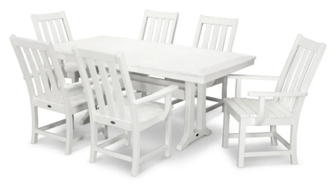 Polywood Dining Set White POLYWOOD® Vineyard 7-Piece Arm Chair Dining Set