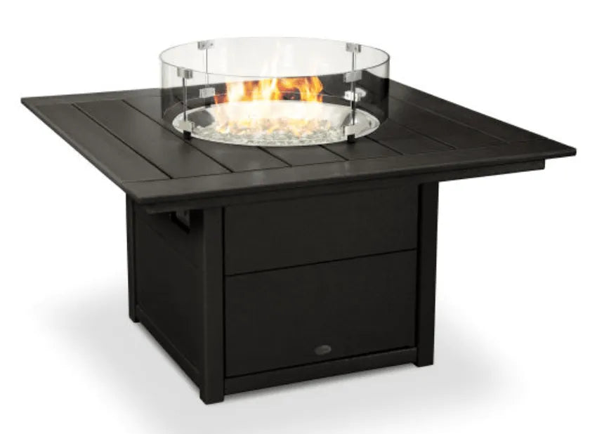Polywood Fire Pit Black POLYWOOD® Square 42&quot; Fire Pit Table