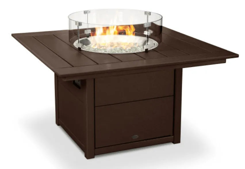 Polywood Fire Pit Mahogany POLYWOOD® Square 42&quot; Fire Pit Table