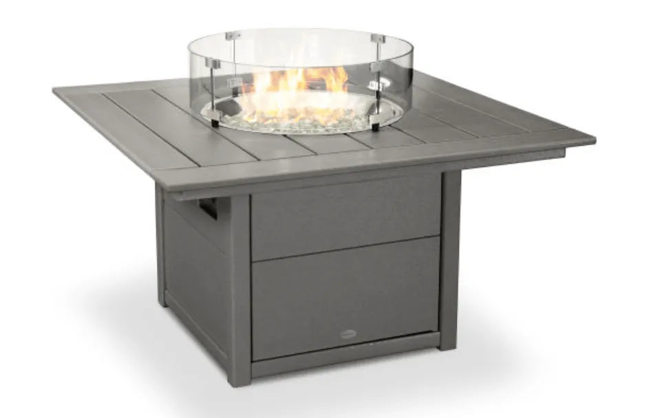 Polywood Fire Pit Slate Grey POLYWOOD® Square 42&quot; Fire Pit Table