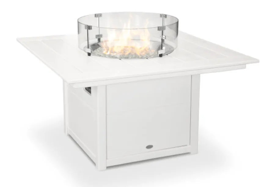 Polywood Fire Pit White POLYWOOD® Square 42&quot; Fire Pit Table