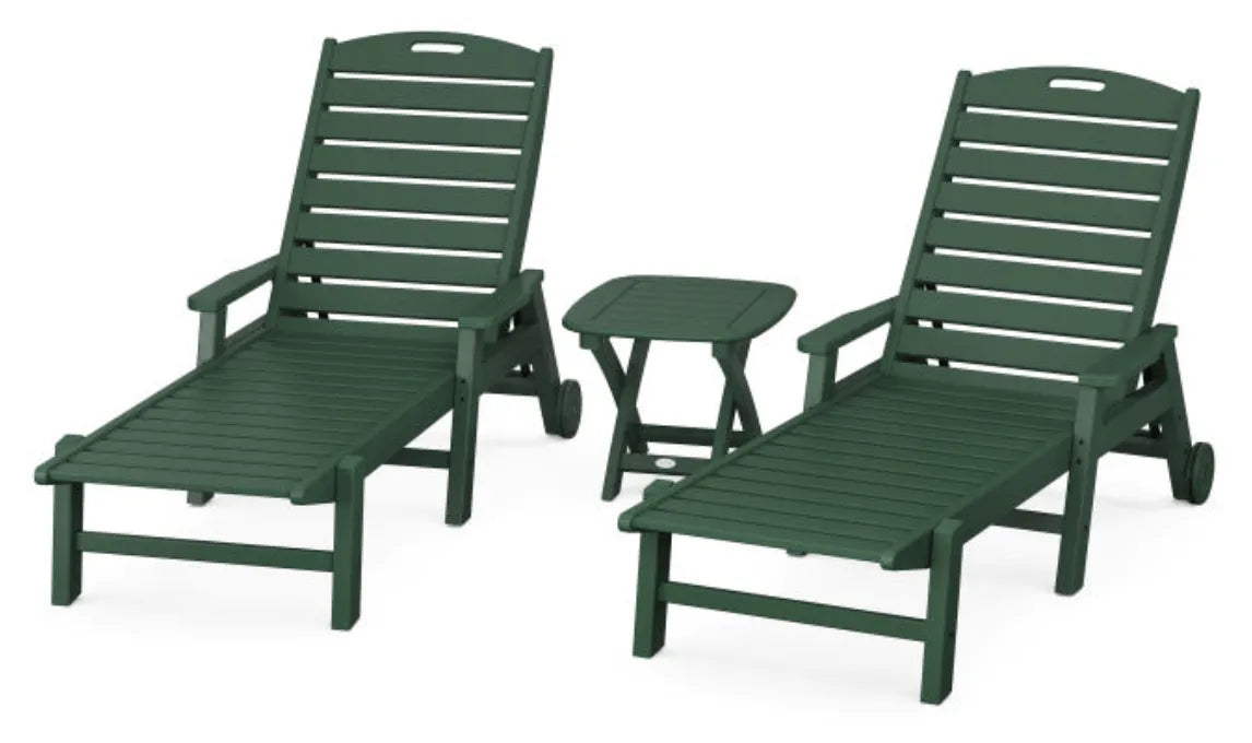 Polywood Furniture Set Green POLYWOOD® Nautical 3-Piece Chaise Set