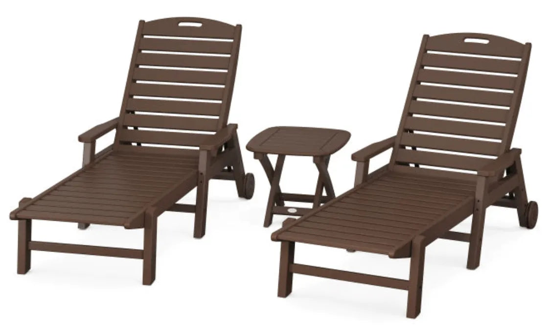 Polywood Furniture Set Mahogany POLYWOOD® Nautical 3-Piece Chaise Set