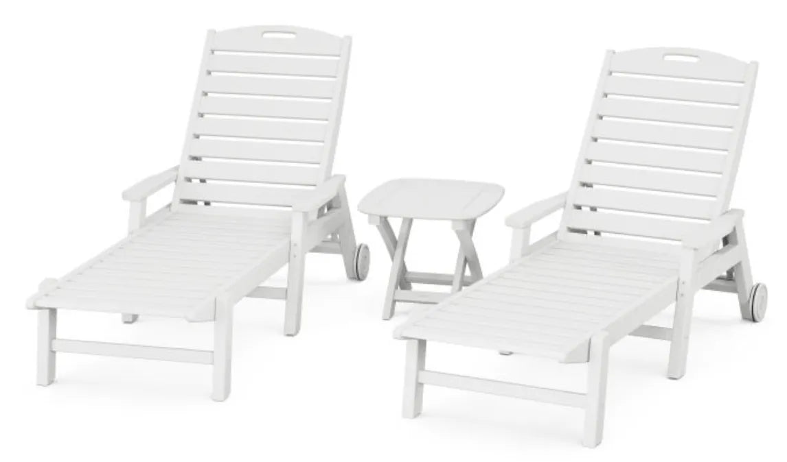 Polywood Furniture Set White POLYWOOD® Nautical 3-Piece Chaise Set