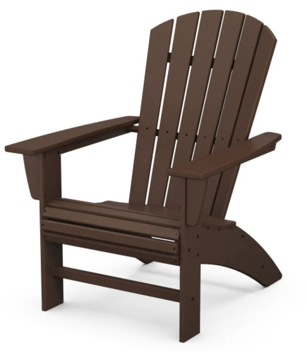 Mahogany Brown Nautical Curveback Poly Adirondack Chair